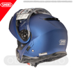 SHOEI NEOTEC II Çene Açılır Motosiklet Kask + SRL 2 Bluetooth İnterkom Mat Mavi 