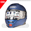 SHOEI NEOTEC II Çene Açılır Motosiklet Kask + SRL 2 Bluetooth İnterkom Mat Mavi 