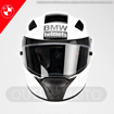 BMW Motorrad SPORT RACE CARBON STRIPE Full Face Kapalı Motosiklet Yarış Kask 56/57 resmi