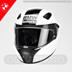 BMW Motorrad SPORT RACE CARBON STRIPE Full Face Kapalı Motosiklet Yarış Kask 56/57 resmi