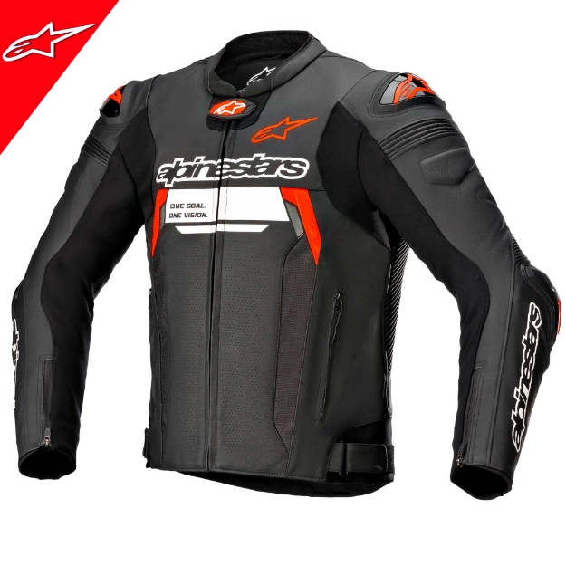 Alpinestars MISSILE V2 IGNITION Sport Racing Hörgüçlü Korumalı Deri Motosiklet Mont Ceket 54 resmi