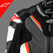 Alpinestars ATEM V3 SPORT/RACING Hörgüçlü Deri Motosiklet Mont 52 resmi